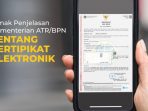 Soal Sertipikat Elektronik, Ini Penjelasan Kementerian ATR/BPN