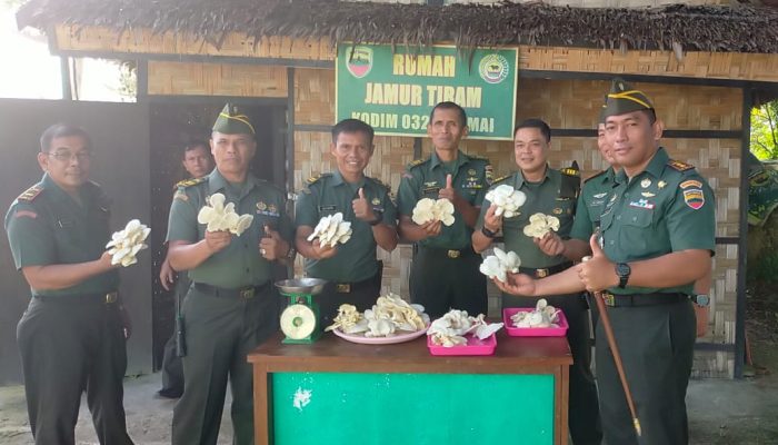 Program Unggulan P3MP, Dandim Dumai Kunjungi Rumah Jamur Tiram