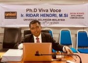 Penasehat PWI Riau ini Raih Gelar Doctor PhD di Malaysia