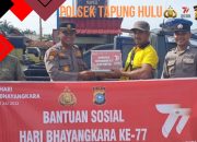 Bansos HUT Bhayangkara Ke-77, Kapolsek AKP Nurman: Jangan Bosan Berbuat Kebaikan