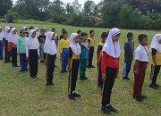 Babinsa Pelintung Gelar Pelatihan PBB kepada Siswa-siswi SDN 003