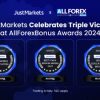 JustMarkets Celebrates Triple Victory at AllForexBonus Awards 2024