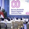 Presiden Republik Indonesia, Prabowo Subianto secara resmi meluncurkan logo dan tema Hari Ulang Tahun (HUT) ke-80 Kemerdekaan Republik Indonesia yang digelar di Istana Negara, Jakarta, pada Rabu, 23 Juli 2025. (Foto: BPMI Setpres)