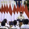Presiden Prabowo Subianto secara resmi meluncurkan logo dan tema peringatan Hari Ulang Tahun ke-80 Kemerdekaan Republik Indonesia (RI) di Istana Negara, Jakarta, pada Rabu, 23 Juli 2025. (Foto: BPMI Setpres)
