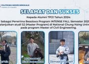 Alumni Teknik Sipil Polbeng Lolos Beasiswa INTENSE Fall Program 2025, Siap Lanjut S2 di Taiwan