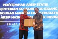 Kemenko PMK Serahkan Arsip Statis kepada ANRI: Komitmen Penguatan Tata Kelola Pemerintahan