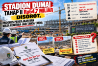 Stadion Dumai Tahap II Rp54,7 Miliar Disorot, Progres Pekerjaan dan Masa Kontrak Jadi Tanda Tanya