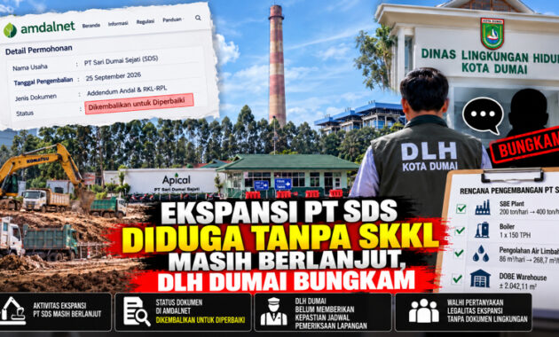 Ekspansi PT SDS Diduga Tanpa SKKL Masih Berlanjut, DLH Dumai Bungkam