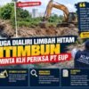 Parit Diduga Dialiri Limbah Hitam Ditimbun, Warga Minta KLH Periksa PT EUP