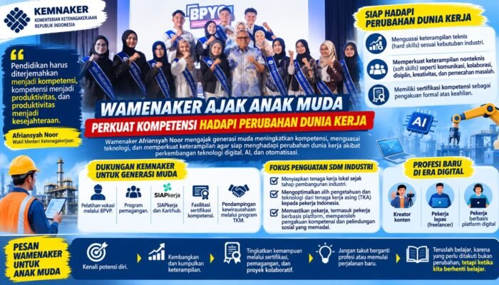 Wamenaker Ajak Anak Muda Perkuat Kompetensi Hadapi Perubahan Dunia Kerja